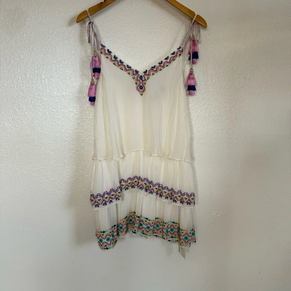 HEMANT AND NANDITA Silk Ivory embroidered Dress Size S - Picture 3 of 14